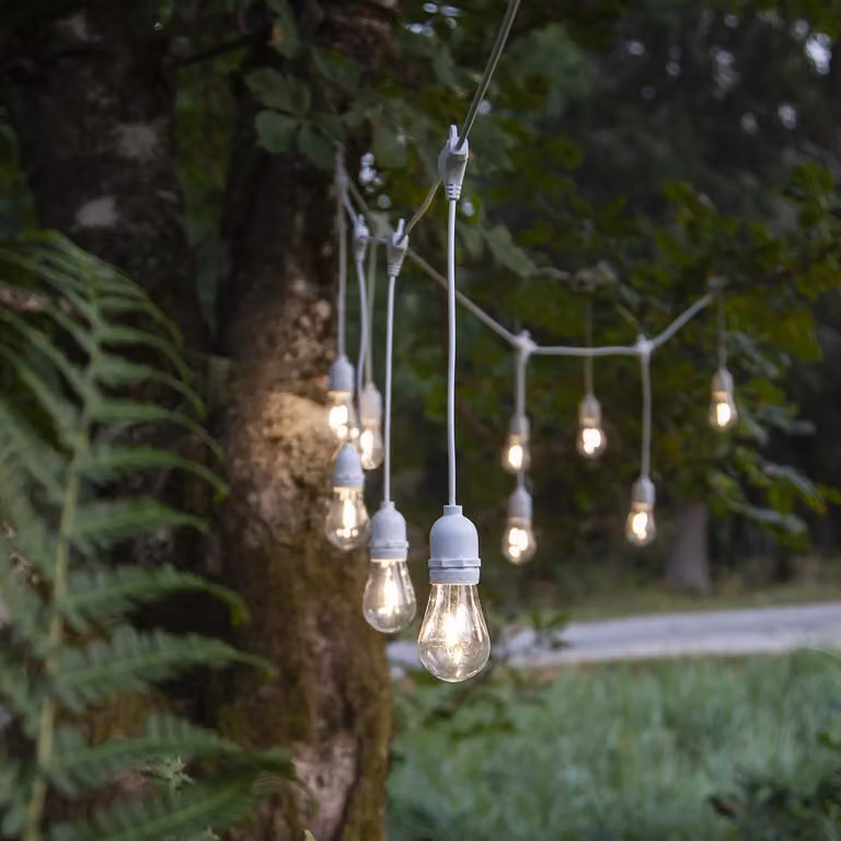 Catena LED per feste 'String Light', 10 pezzi, bianco,