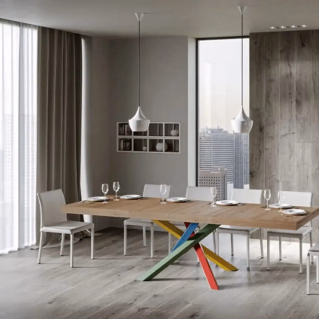 Tavolo allungabile Itamoby Volantis Premium in rovere con gambe multicolore L: 120-380 cm, P: 90 cm, H: 77 cm – 2