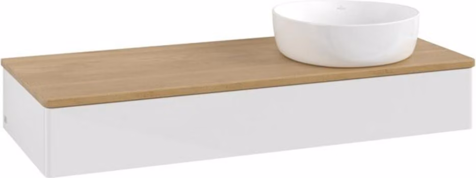 V&B Mobiletto senza struttura frontale Antao 120x19x50cm, WBP hon. Oa, glo wh. Lac