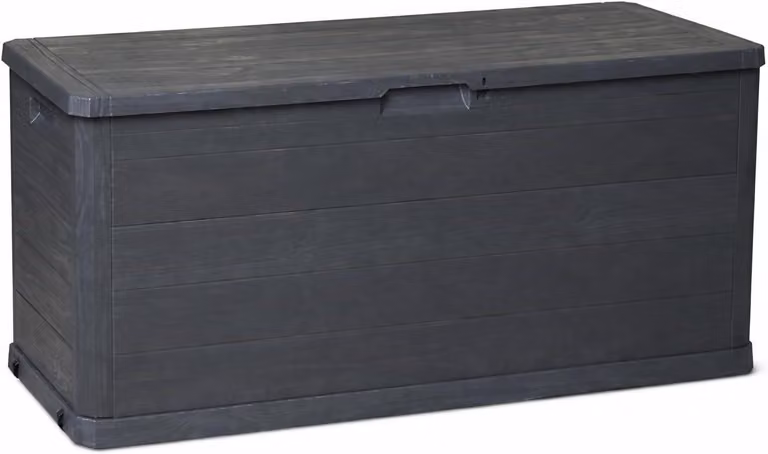 Contenitore impermeabile per cuscini, capacità 280 litri, in plastica, resistente ai raggi UV, con chiusura a chiave, ideale per l'uso in giardino