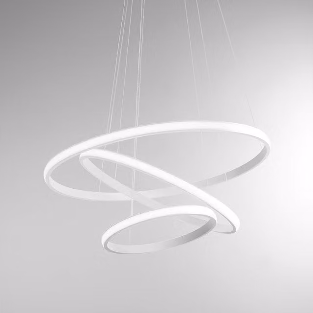 Lampada a sospensione Gea Iole con LED regolabile e dimmerabile, colore bianco e oro/ottone