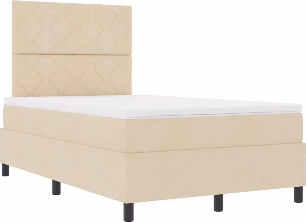 Letto a molle con materasso con led Crema 120 x 190 cm Tessuto