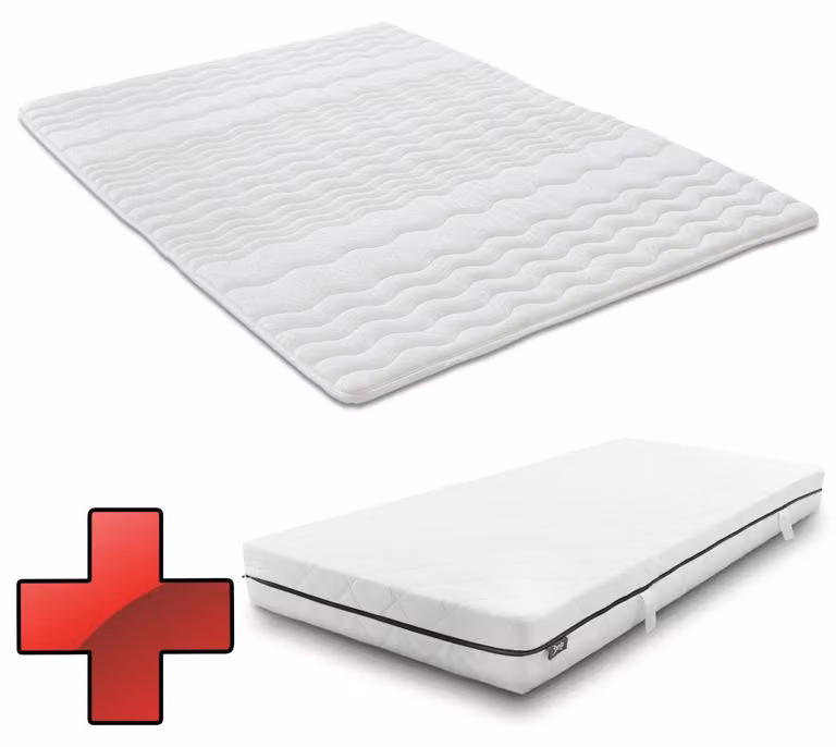 Materasso a molle insacchettate Sleezzz Superior 90 x 200 cm, altezza 18 cm, grado di rigidità H3 + coprimaterasso / imbottitura per materasso 90 x 200 cm