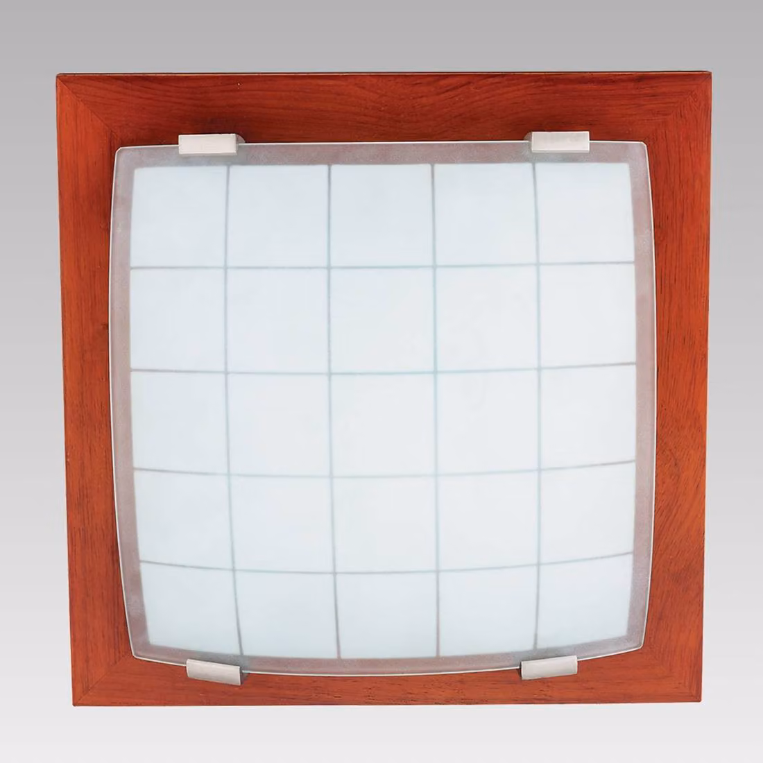 Plafoniera GEOMETRICA 2xE27/40W rosso ciliegia/bianco opaco 35cm×35cm dimmerabile