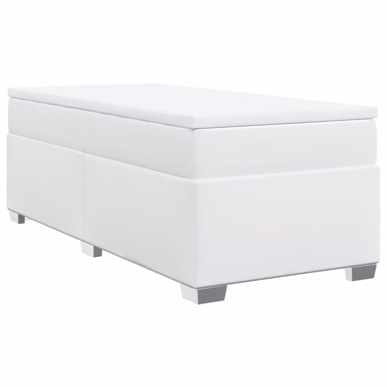 Giroletto a Molle con Materasso Bianco 100x200 cm in Pelle finta