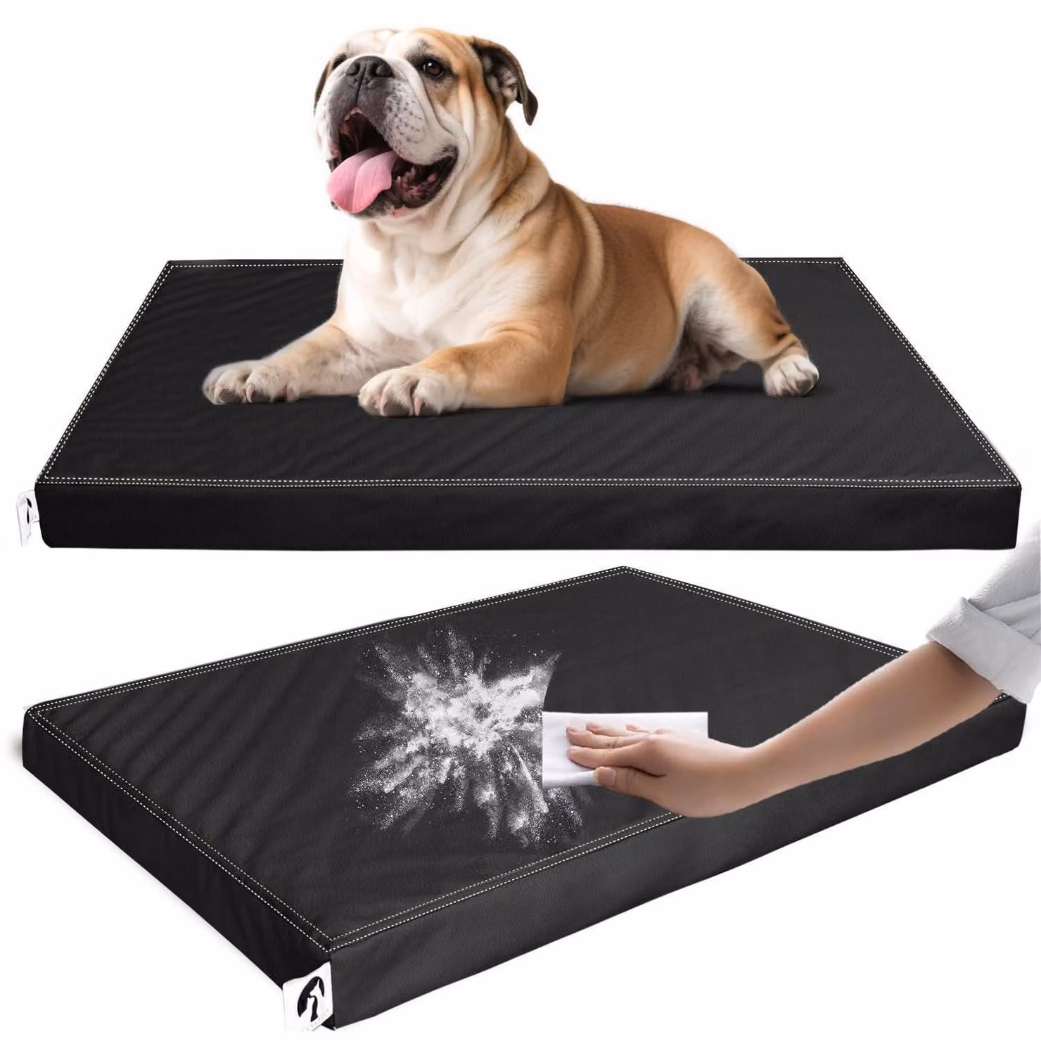 Cuccia per cani di taglia media, impermeabile, colore nero, dimensioni: 71 cm di lunghezza x 48 cm di larghezza x 7 cm di altezza