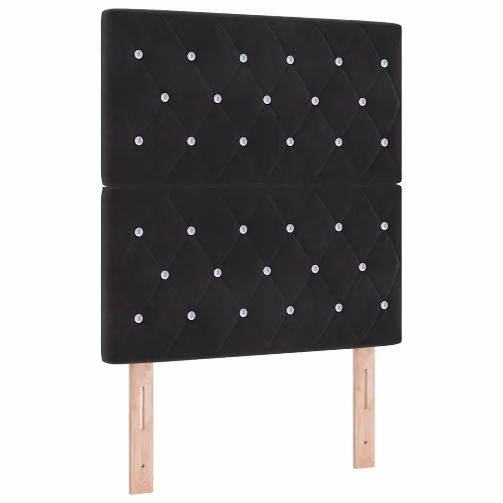 Letto moderno vidaXL in velluto nero con illuminazione LED sottostante e struttura in legno, L/P/H: 200 x 80 x 128 cm – 2