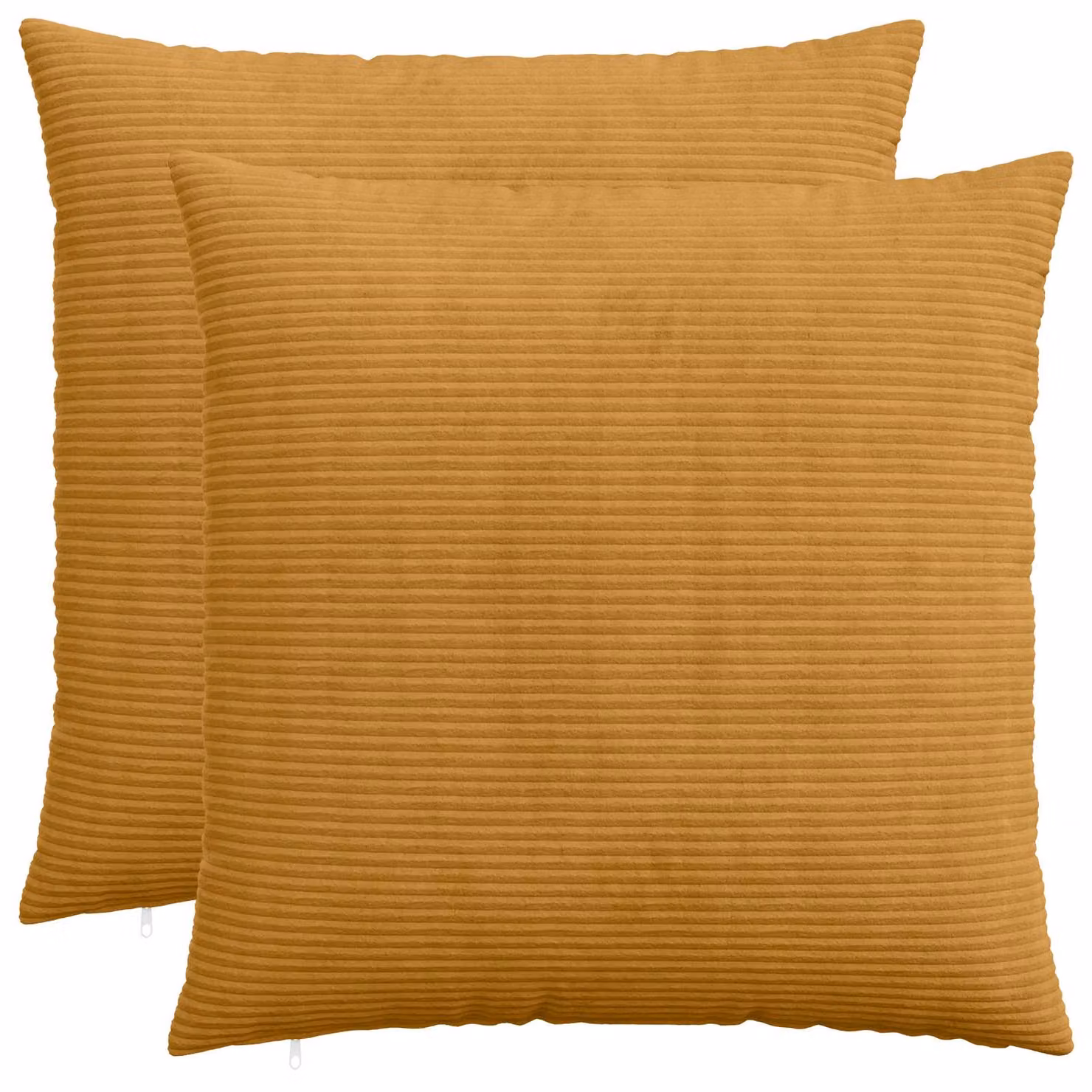 Set di 2 federe vidaXL HEERLEN in velluto a coste, colore giallo, 65 x 65 cm