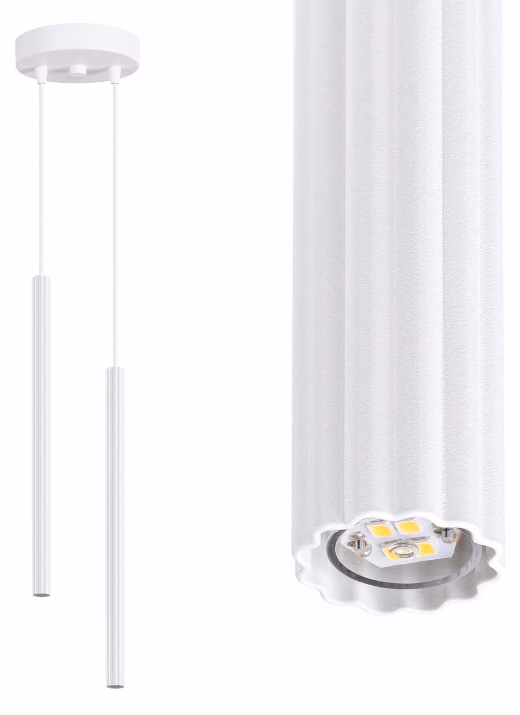Lampada a sospensione ZENTRA bianca 2xG9x8W in metallo, dimensioni: 118x15x15 cm, IP20, Pure Lume