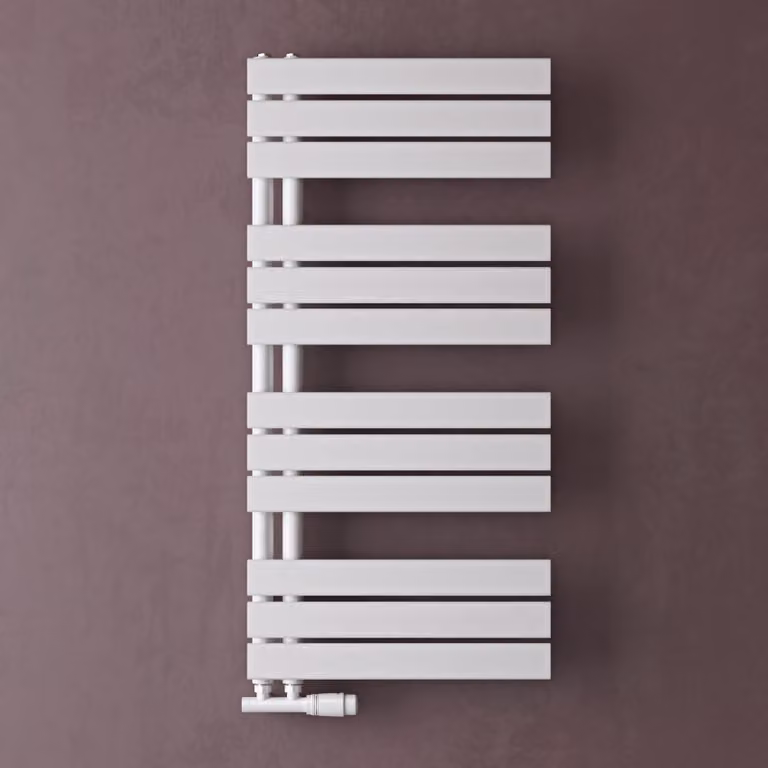 doporro Radiatore da Bagno 104x50cm, Radiatore Piatto Termoarredo da Bagno Riscaldamento Elettrico o da Acqua Calda FN Portasciugamani in Acciaio, Bianco
