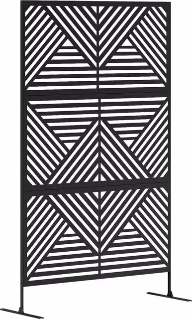 Separé divisorio da esterno decorativo e traliccio per rampicanti Outsunny in acciaio, Nero, L: 122 cm, P: 45 cm, H: 198 cm – 1