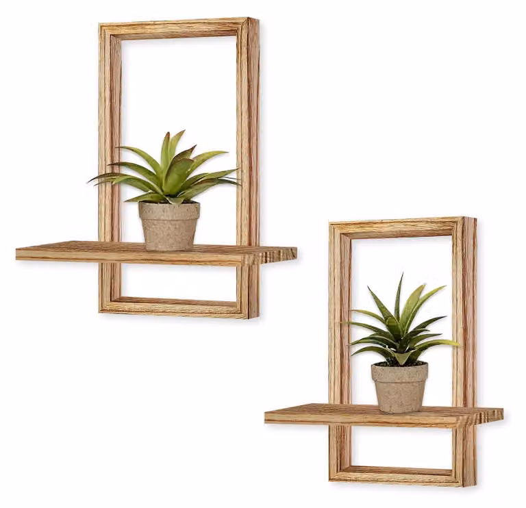 Scaffale in legno per la decorazione, dal design unico