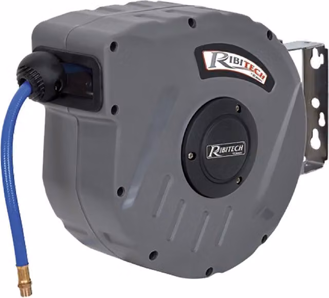 Avvolgitubo per Aria Compressa IPERBRIKO Grigio, Lunghezza: 15 m, Dimensioni Tubo: 9,5 x 16 mm, Pressione: 17 Bar