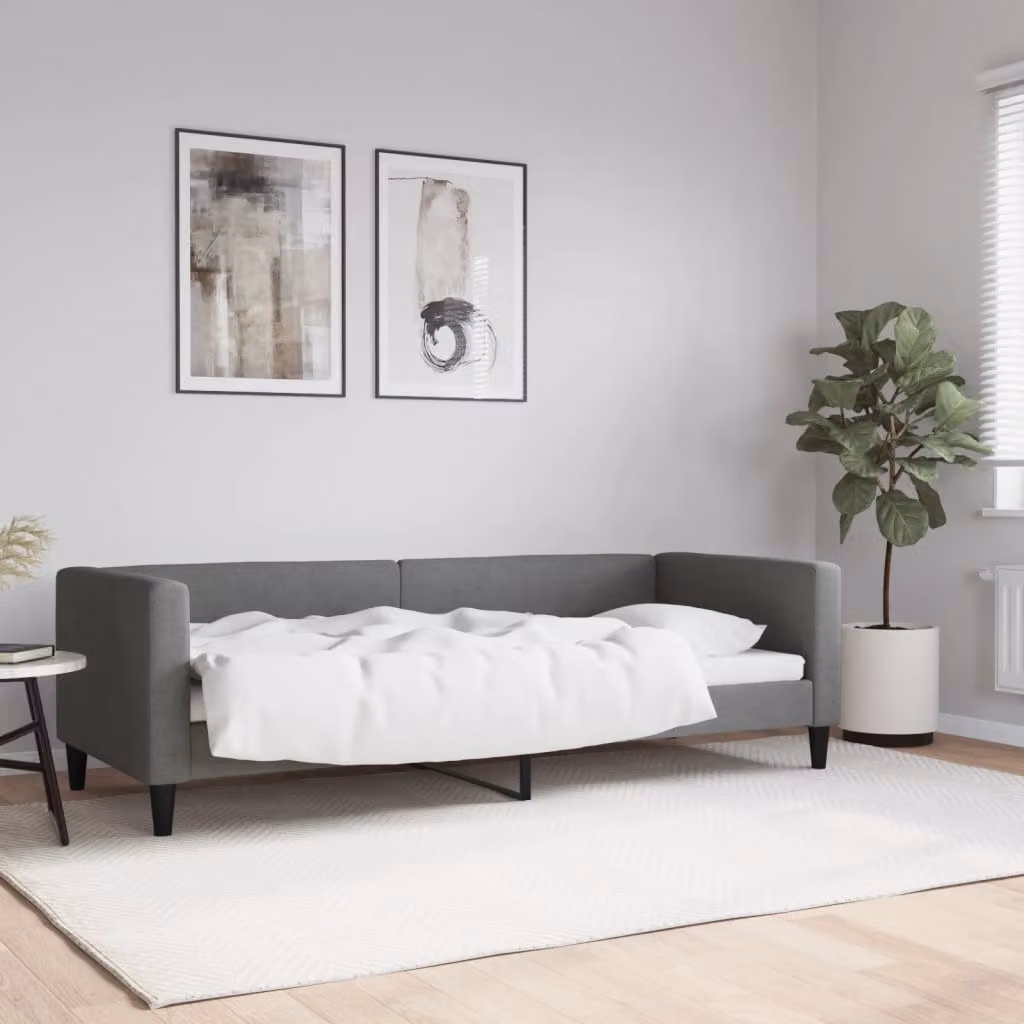 Letto da giorno vidaXL in tessuto grigio moderno L: 200 cm, P: 80 cm, H: 68 cm