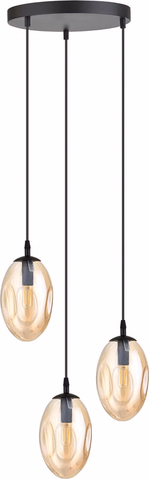 Lampadario Emibig 3xE14 10W ASTRAL con 3 paralumi color miele 1267/3PREM