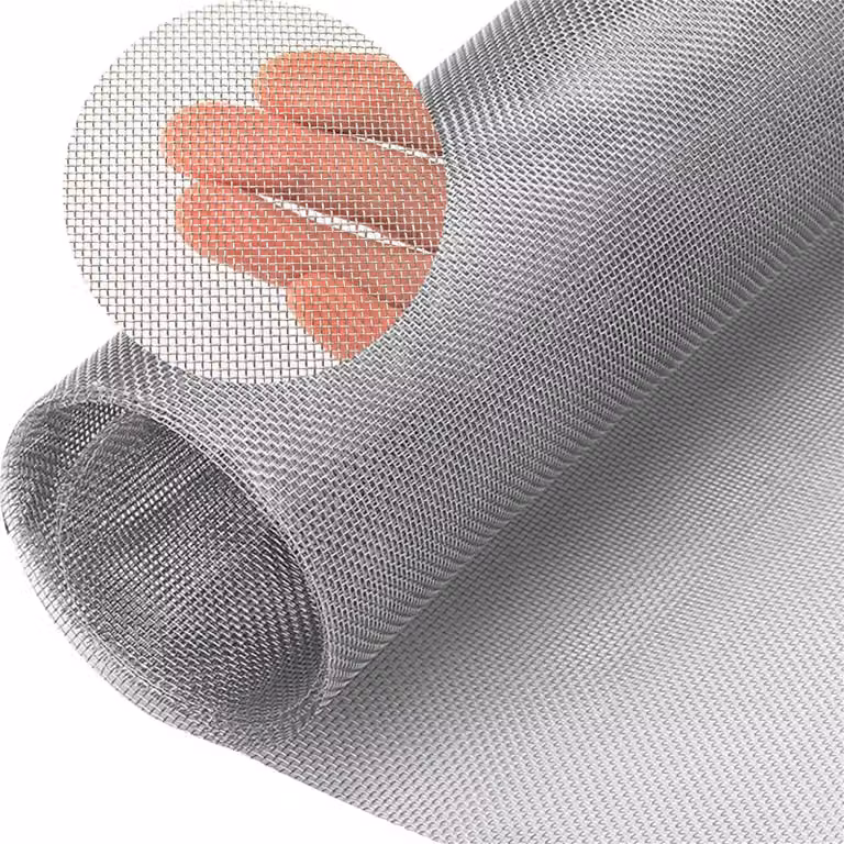 Rotolo di rete metallica a maglia fine, acciaio inossidabile, 30x120 cm, con trama sottile