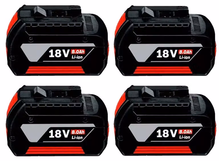 Batteria da 18 V, ricaricabile da 8,0 Ah, compatibile con alcuni modelli di utensili elettrici, 8,0 Ah (4 pezzi)