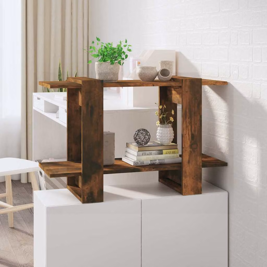 Libreria e divisorio vidaXL in legno Rovere Fumo, L 80 cm x P 30 cm x H 51 cm