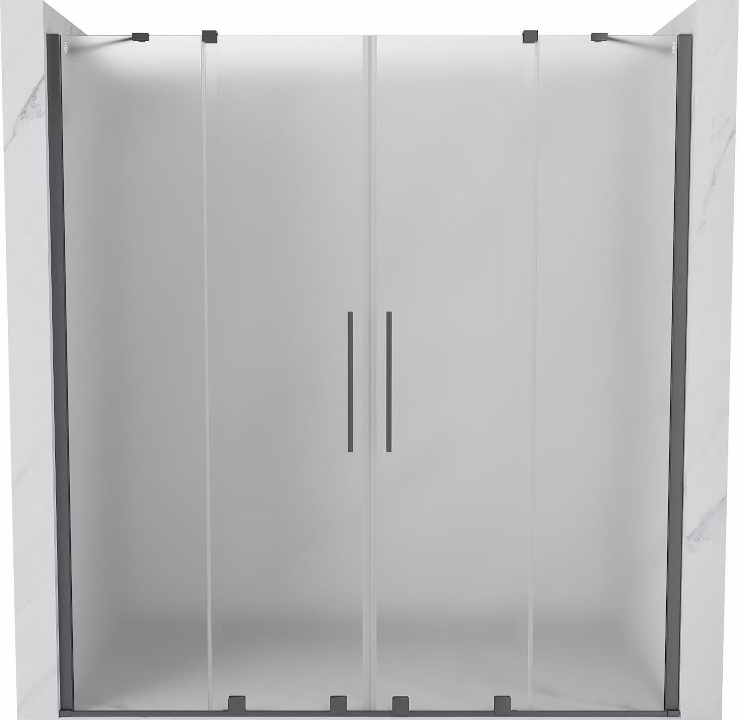 Mexen Velar Duo porta doccia scorrevole 170 cm, ghiaccio, gun metal - 871-170-000-32-95