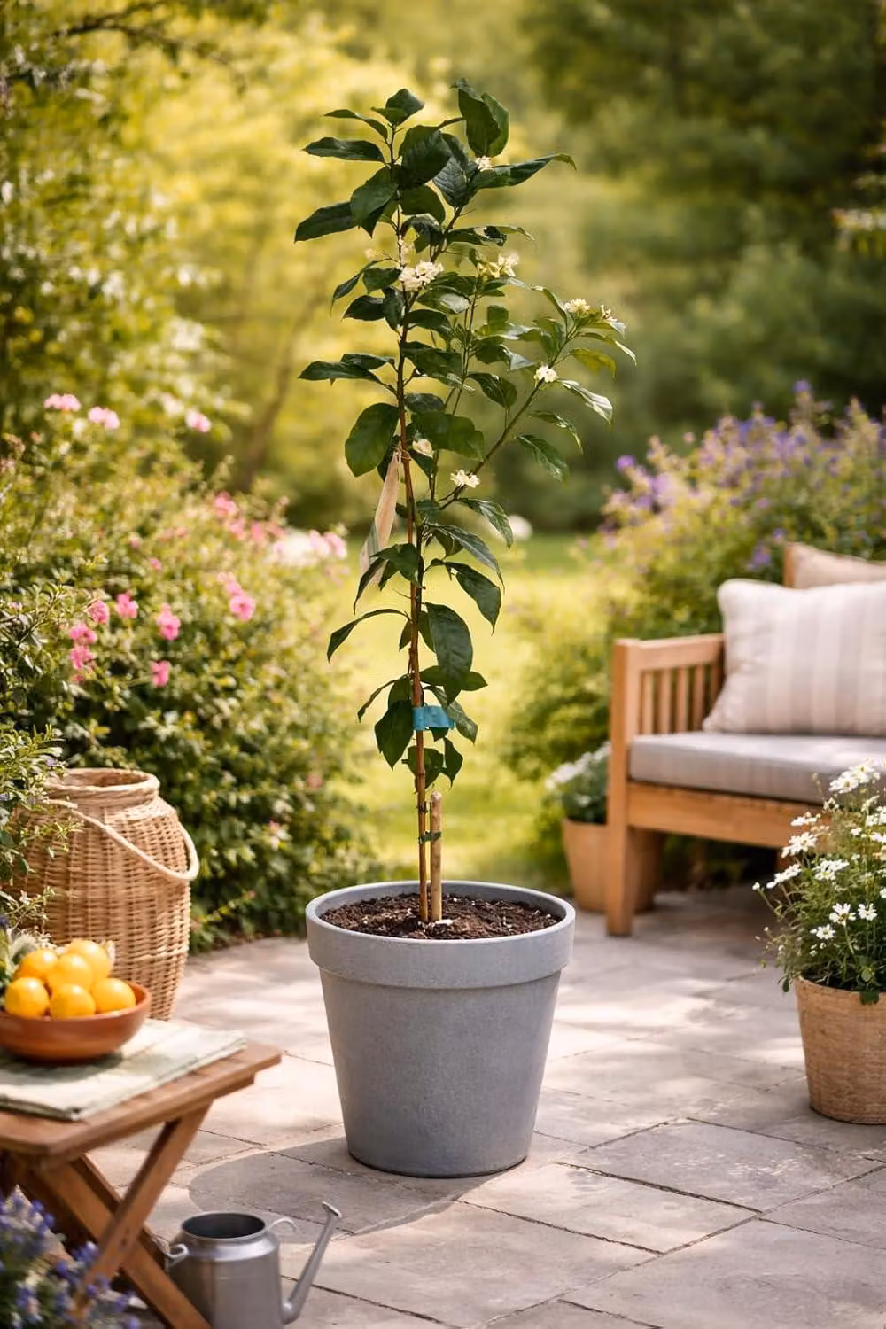 Citrus limon Lunario 120 cm – Albero di limone vero C17 – Limone quattro stagioni per balconi, terrazze e giardini, fruttifero tutto l'anno