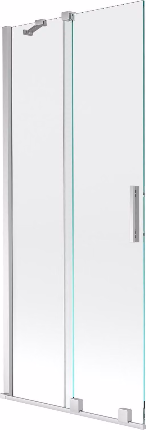 Mexen Velar parete doccia per vasca da bagno a 2 ante scorrevoli 80 x 150 cm, trasparente, cromo - 896-080-000-01-01