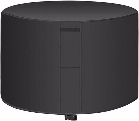 Coperture impermeabili rotonde di colore nero per cabine di seduta, tessuto Oxford 420D, idrorepellenti (204 x 60 cm)
