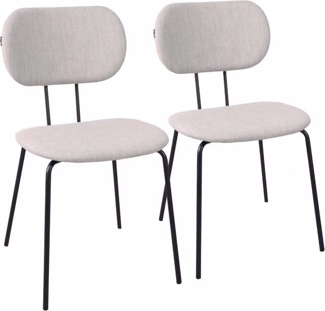 Oviala - Set di 2 sedie di design in acciaio e legno grigio