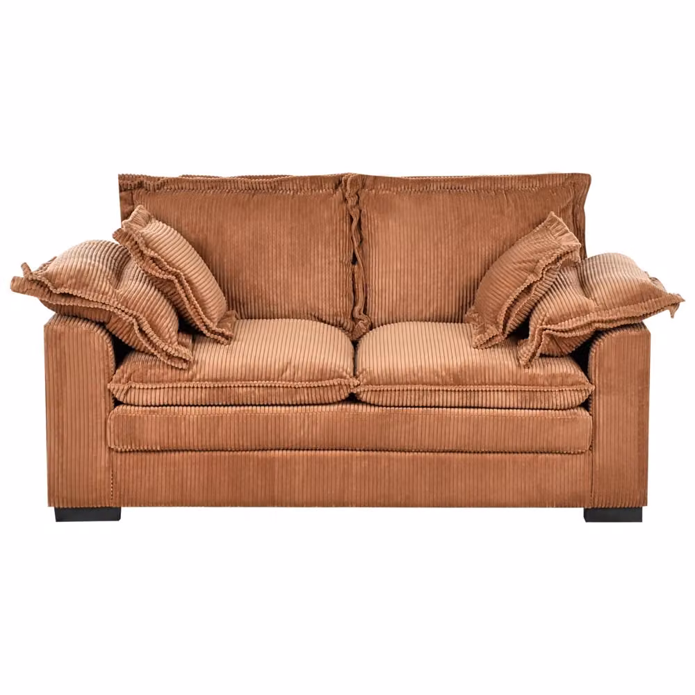 Divano a 2 posti BELIANI in velluto marrone con cuscini aggiuntivi e coperture rimovibili per il soggiorno L: 170 cm, P: 90 cm, H: 85 cm – 2