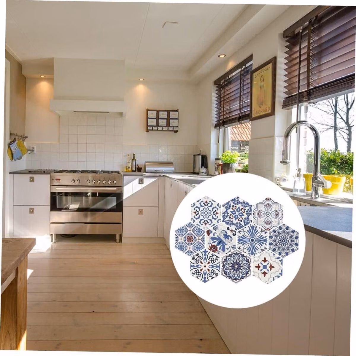 10 adesivi esagonali impermeabili per pavimenti e pareti, ideali per cucina e bagno