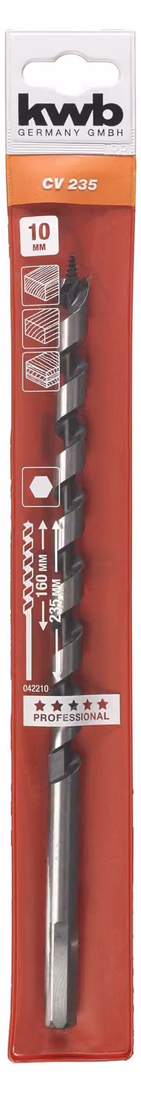 kwb 042210 Punta per coclea 10 mm lunghezza totale 235 mm esagono 1 pz