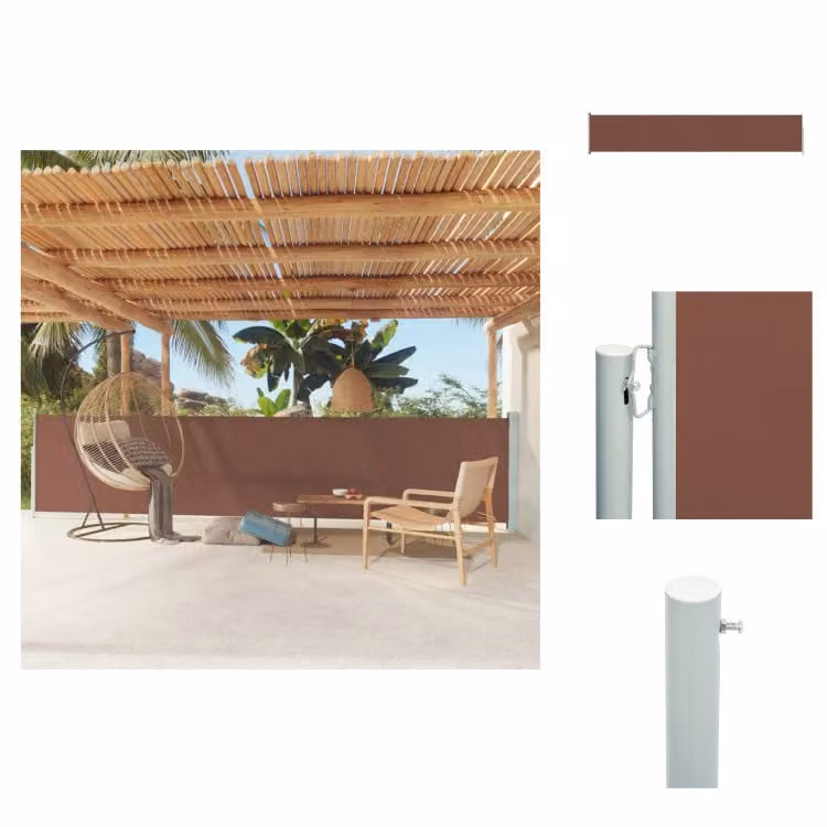 vidaXL Tenda laterale estensibile 117x600 cm Marrone - Ombrelloni e tende da sole