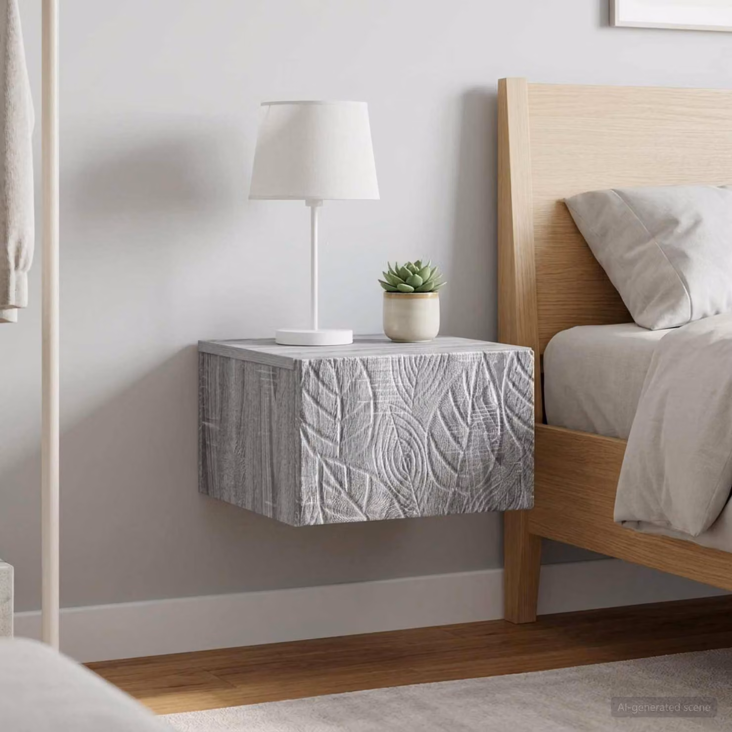 Set di 2 tavolini da parete vidaXL moderni in colore grigio effetto Sonoma