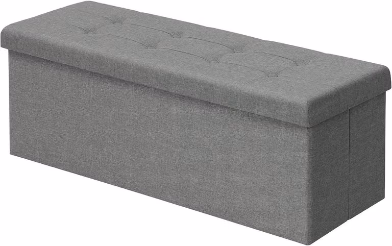 Panca contenitore con cuscino ribaltabile | Grigio chiaro | 110x37,5x38 cm