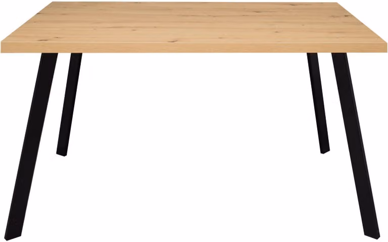 Tavolo da pranzo rettangolare Ediva 1 160 x 90 x 75 Tavolo da sala da pranzo nero/rovere nodoso 13866-160