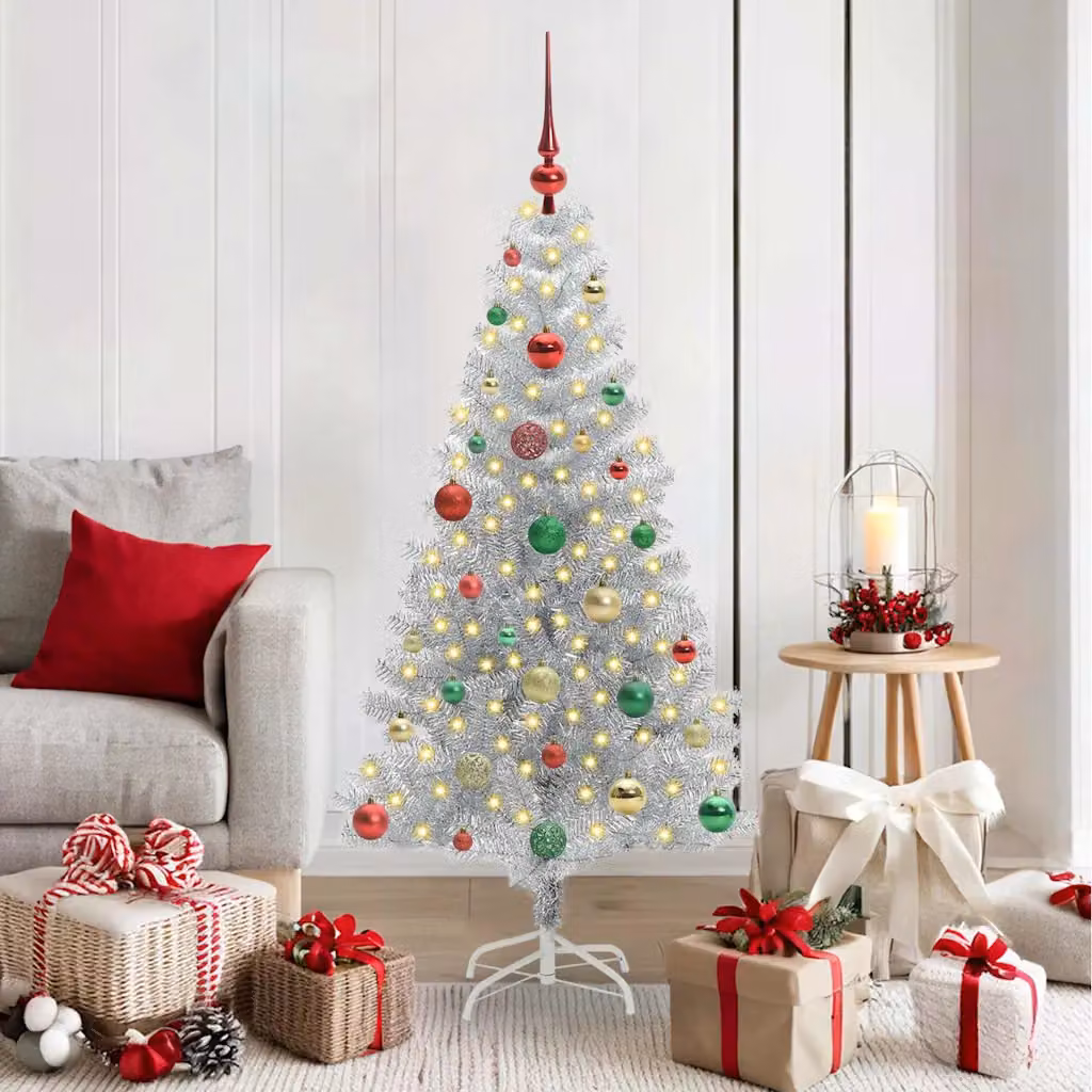 vidaXL Albero di Natale Argento 150 cm PET
