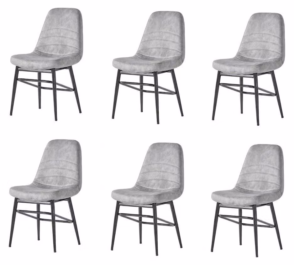 Set di 6 sedie Grigio Comode Moderne Eleganti Morbide Classiche