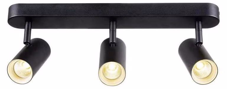 SLV NOBLO, plafoniera a parete e soffitto, tripla, rotonda, 3000K, 19W, FASE, 32°, nero 1008714