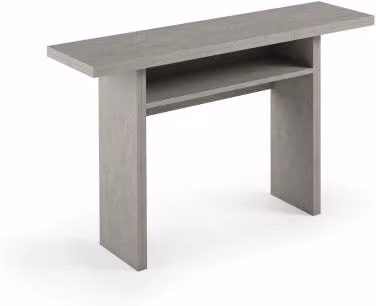 Tavolo consolle estensibile Oplà Terraneo con piano ribaltabile e vano portaoggetti colore grigio, L/P/H: 120 x 35/70 x 75 cm