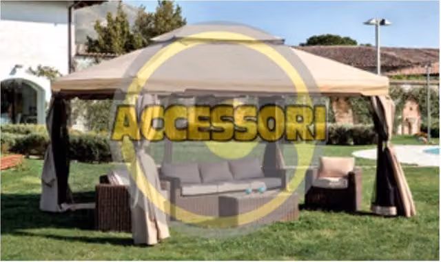 Set di teli laterali beige per gazebo Adventure Magnum IDROWEB L: 360 cm