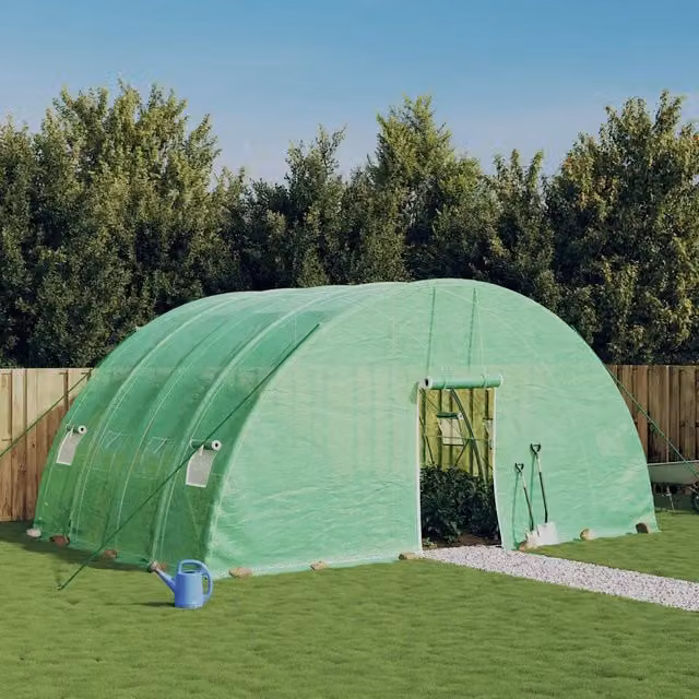 Serra Videx in acciaio galvanizzato verde con copertura in policarbonato, L/P/H: 6 x 4 x 2,85 m – 1