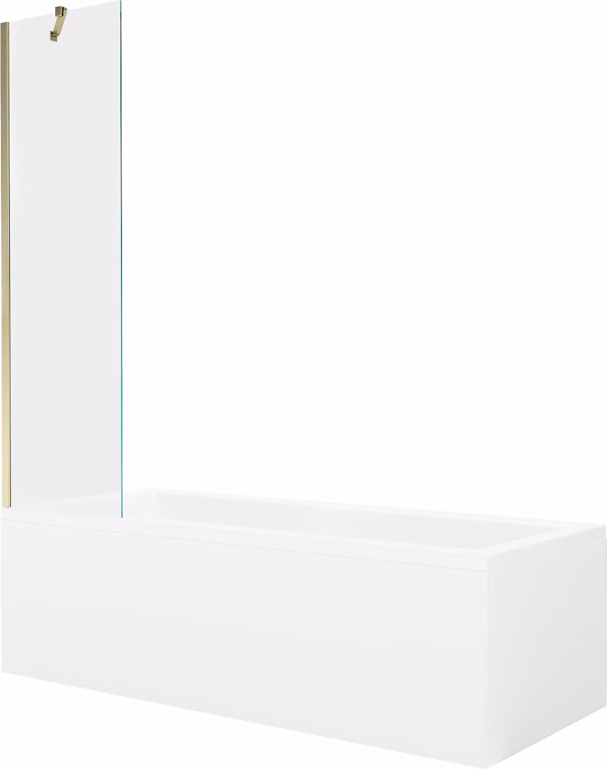 Mexen Cubik vasca rettangolare 170 x 70 cm con rivestimento e paravento a 1 anta 50 cm, trasparente, oro - 550317070X9505000050