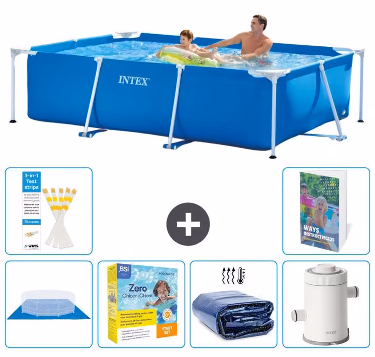 Piscina fuori terra rettangolare - 260x160x65 cm - composta da 5 elementi, modello S71