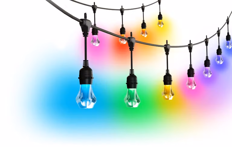 Catena luminosa a LED per uso esterno, 30 metri, RGBICW, grado di protezione IP65, 40 lampadine, compatibile con Matter
