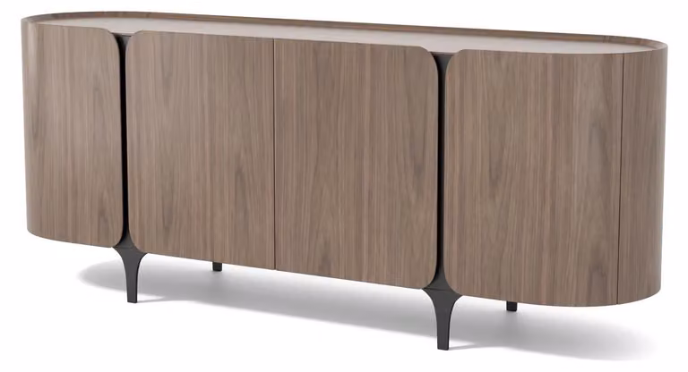 Mobile contenitore laterale FURNLUX Sileno, colore marrone e nero. Dimensioni: 200 x 85 x 50 cm. Colore principale: marrone