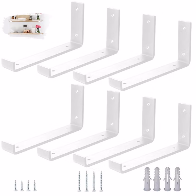 Elzusha - Set di 8 robusti supporti per mensole in acciaio