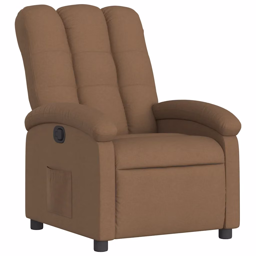 Poltrona Reclinabile Relax vidaXL in Tessuto Marrone con Braccioli e Regolazione Manuale – 2