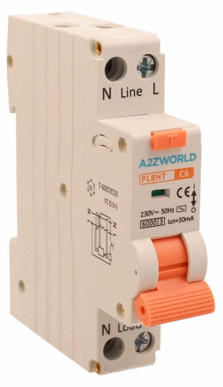 Interruttore differenziale magnetotermico 1P+N, 220 V, 4,5 kA, 30 mA, curva di intervento C6, 6 A