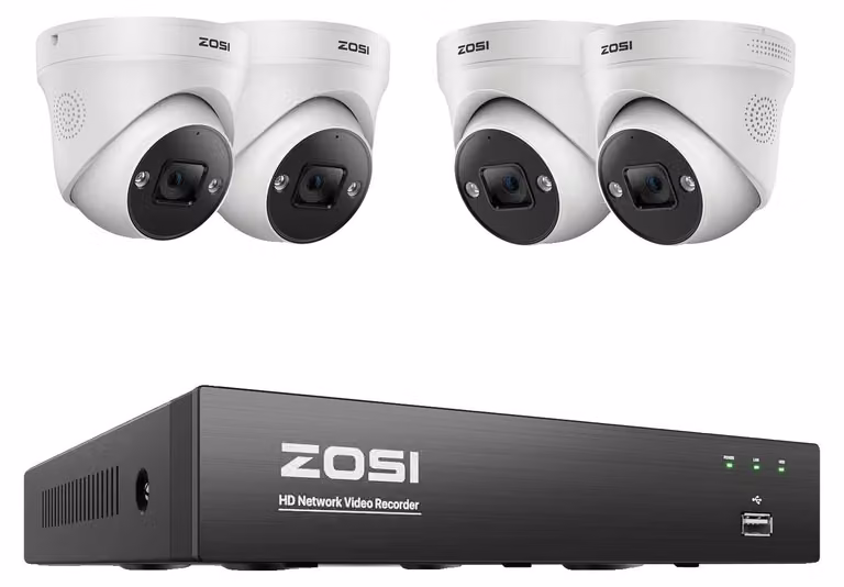 Sistema di telecamere di sicurezza CCTV, risoluzione 5MP, visione notturna, 5 telecamere 4K, Nessuno