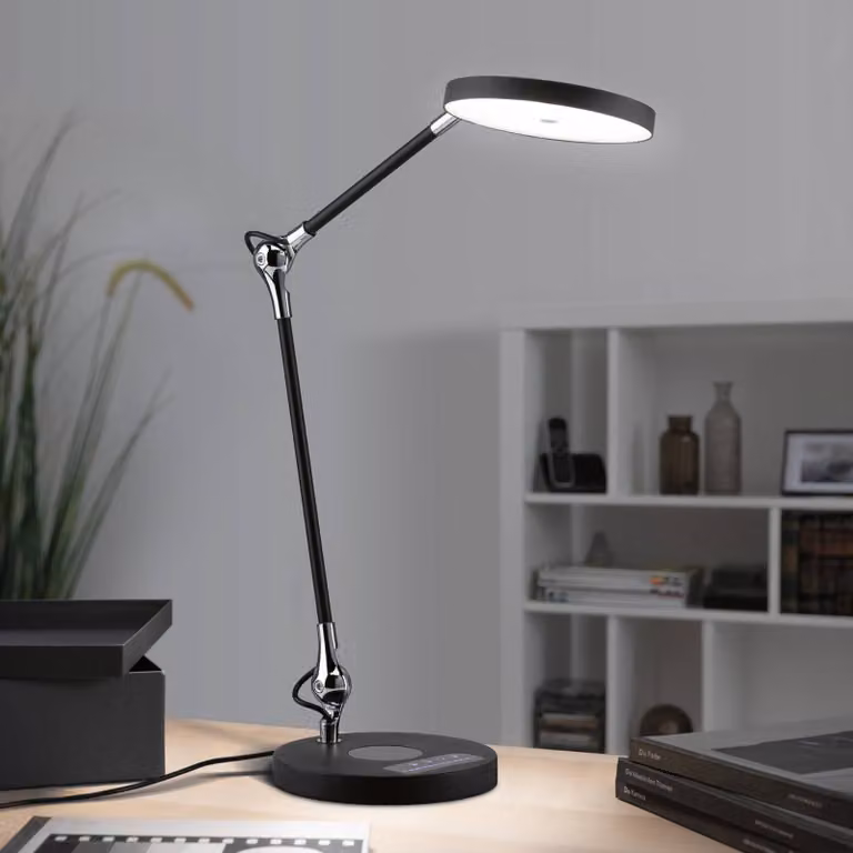 Paulmann Lampada da scrivania Numis, dimmerabile, Nero, Studio / Ufficio, Alluminio, Moderno, Lampada da tavolo LED