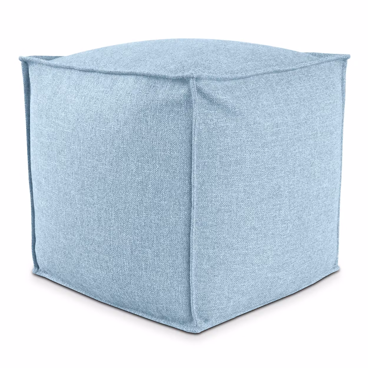 POUF QUADRATO PIUMA 50x50 cm Celeste